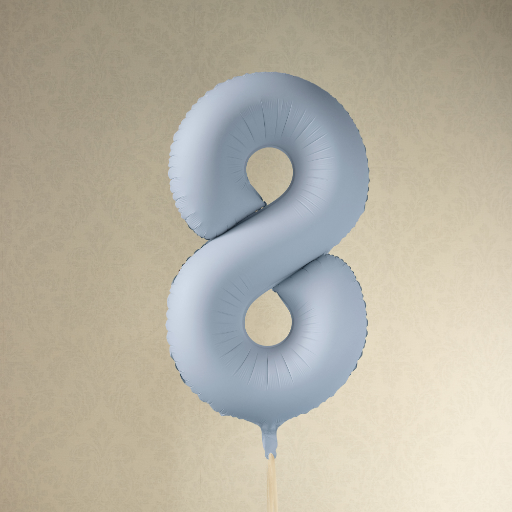 Balon foliowy Cyfra '8', 86cm, mglisty niebieski1.webp