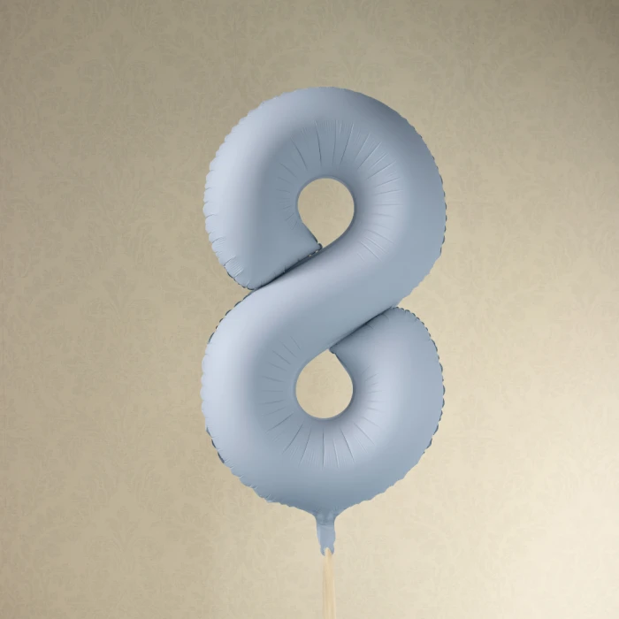Balon foliowy Cyfra '8', 86cm, mglisty niebieski1.webp