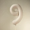 Balon foliowy Cyfra '9', 86cm, jasny beż.webp