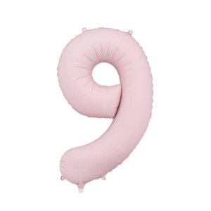 Balon foliowy Cyfra "9" 86cm, jasny różowy