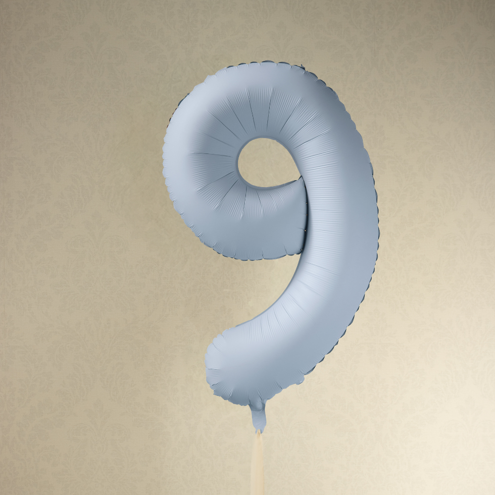 Balon foliowy Cyfra '9', 86cm, mglisty niebieski2.webp
