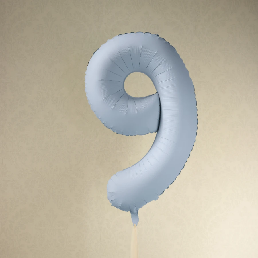 Balon foliowy Cyfra '9', 86cm, mglisty niebieski2.webp