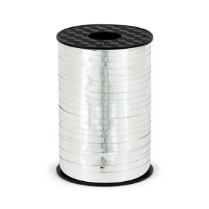 Wstążka plastikowa, srebrny, 5mm/225m