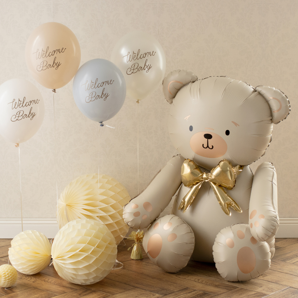 Balon foliowy Miś, 75x84 cm, kremowy (2).webp