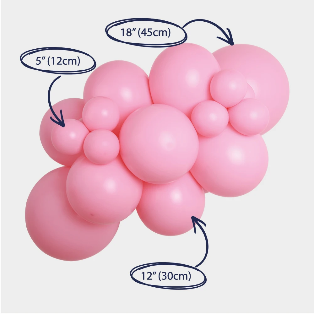 Książkowy różowy balon lateksowy girlanda z rozmiarami 3 różowy.webp
