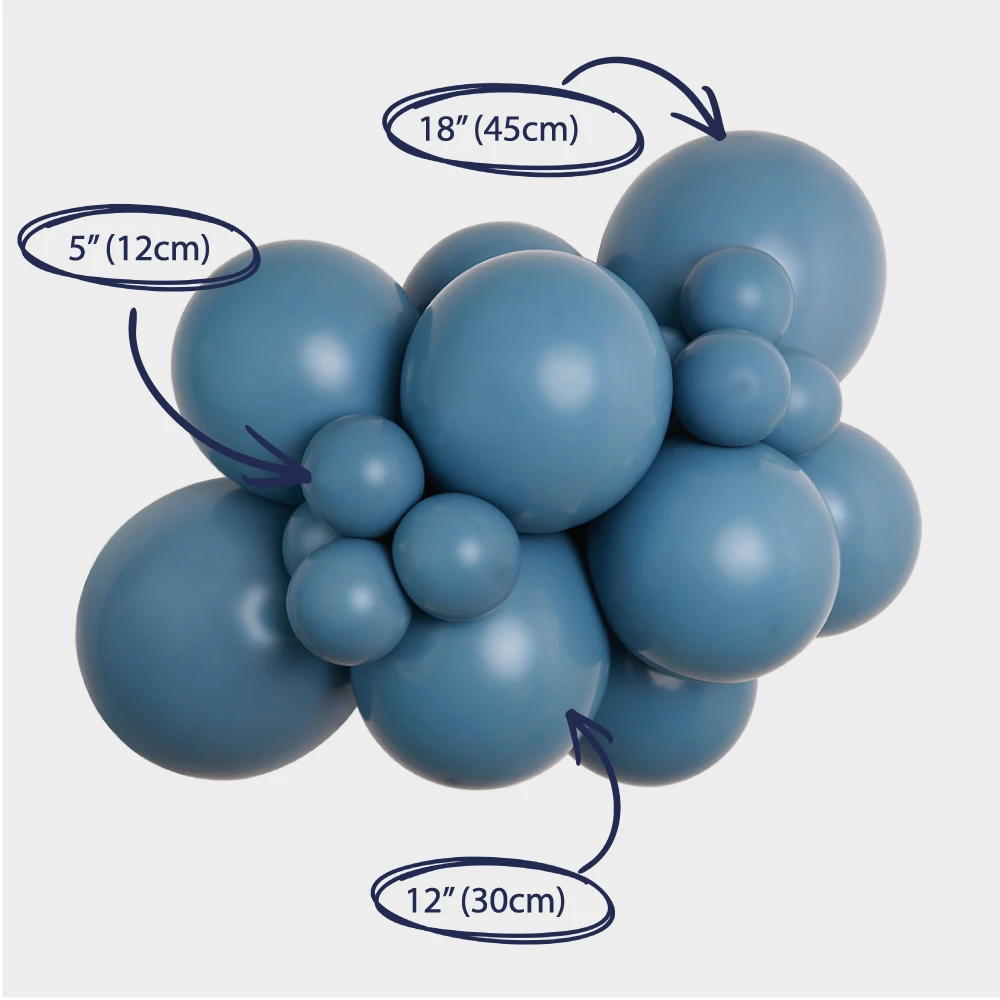 Niebo przed burza balon lateksowy girlanda z rozmiarami niebieski.webp