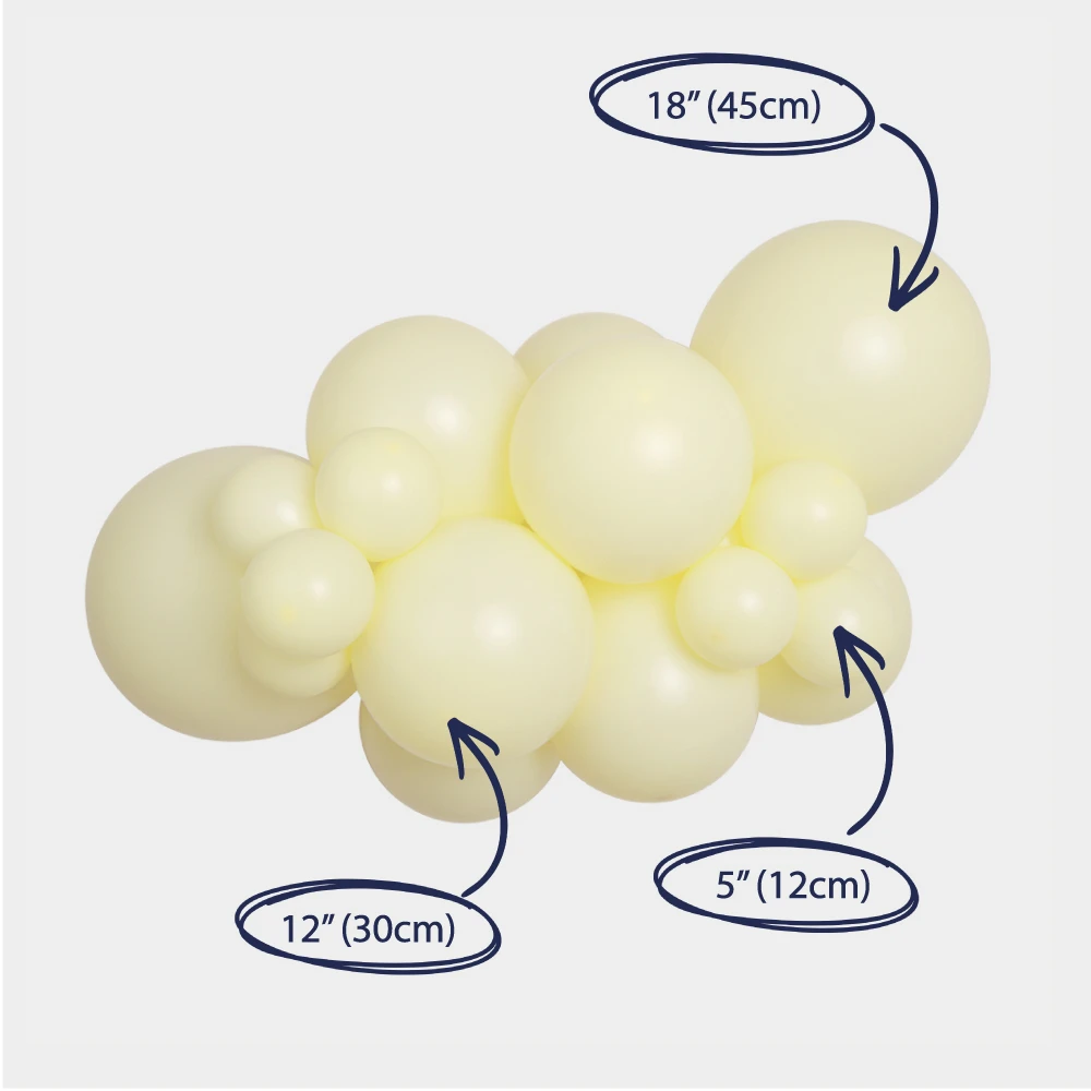 lemoniada balon lateksowy girlanda z rozmiarami żółty.webp