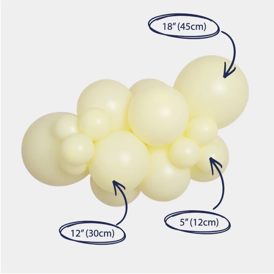 lemoniada balon lateksowy girlanda z rozmiarami żółty.webp