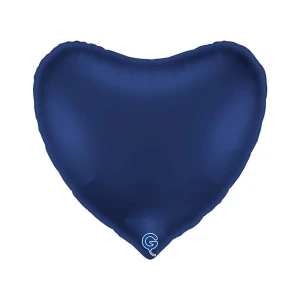 Balon foliowy Serce 18" (45 cm) Granatowy, satynowy