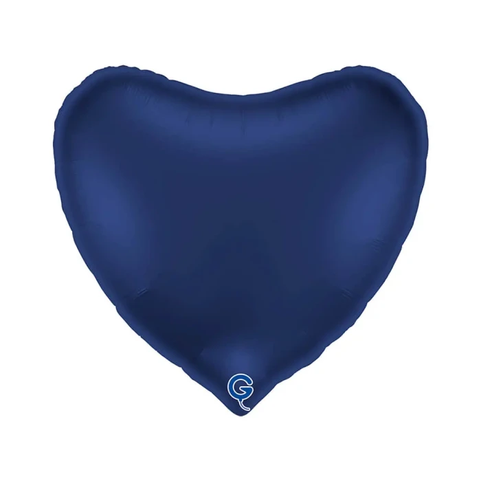 Balon foliowy Serce 18" (45 cm) Granatowe, satynowe