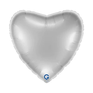 Balon foliowy Serce 18" (45 cm) Srebrny