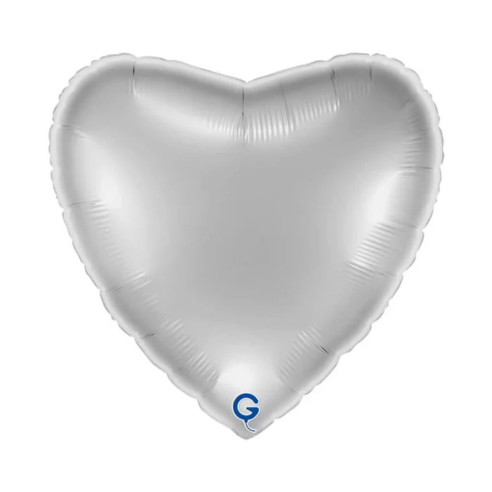 Balon foliowy Serce 18" (45 cm) Srebrny