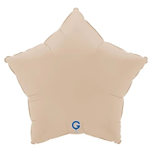 Balon foliowy Gwiazdka 18" (45 cm) Cappuccino, matowy