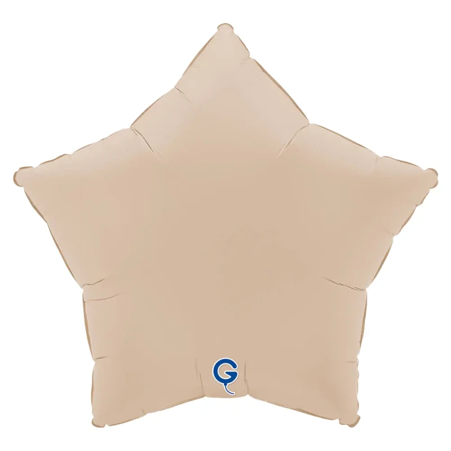 Balon foliowy Gwiazdka 18" (45 cm) Cappuccino, matowa