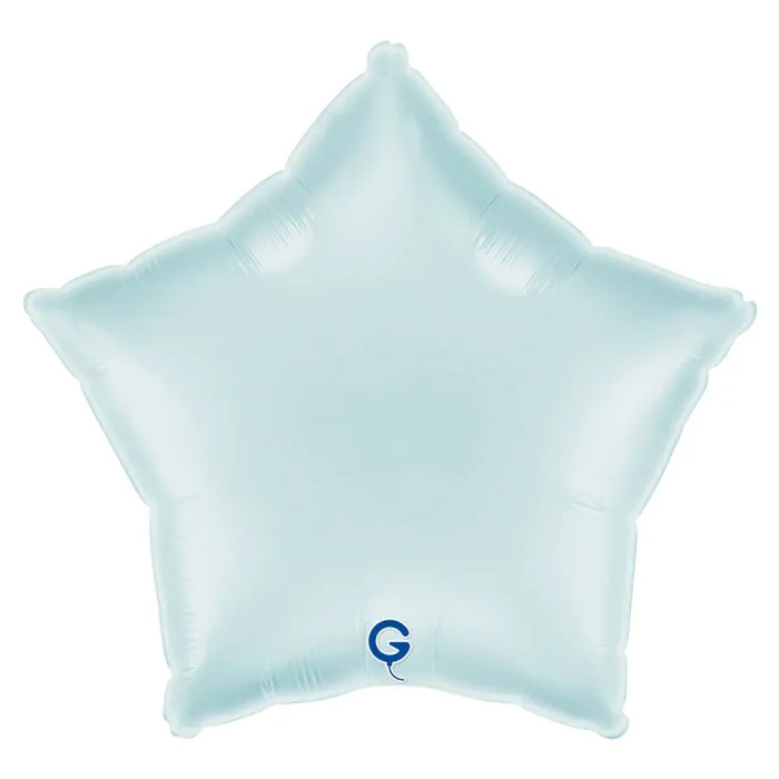 Balon foliowy Gwiazdka 18" (45 cm) Pastelowy Niebieski, satynowy