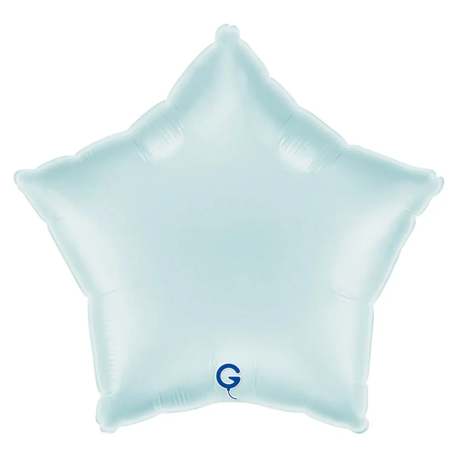 Balon foliowy Gwiazdka 18" (45 cm) Pastelowy Niebieski, satynowy