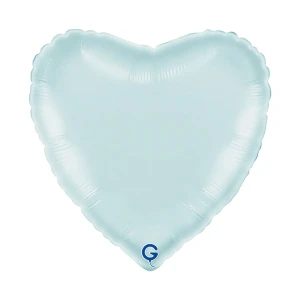 Balon foliowy Serce 18" (45 cm) Pastelowy Niebieski, satynowy