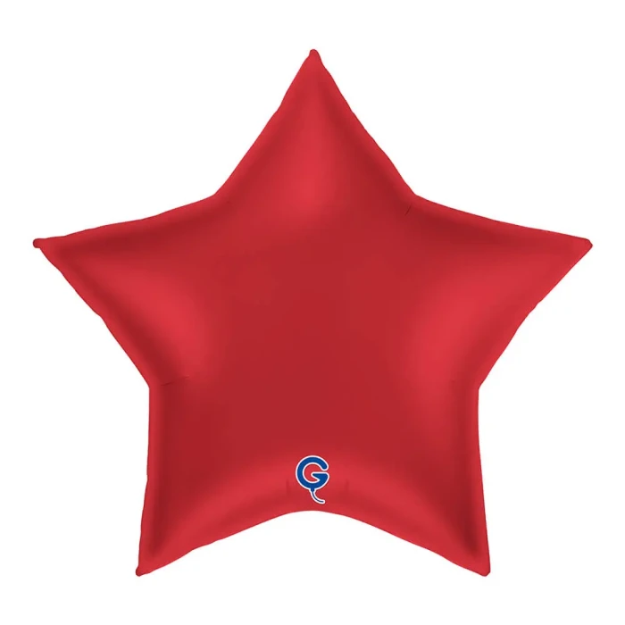 Balon foliowy Gwiazdka 18" (45 cm) Czerwony Rubin, satynowy
