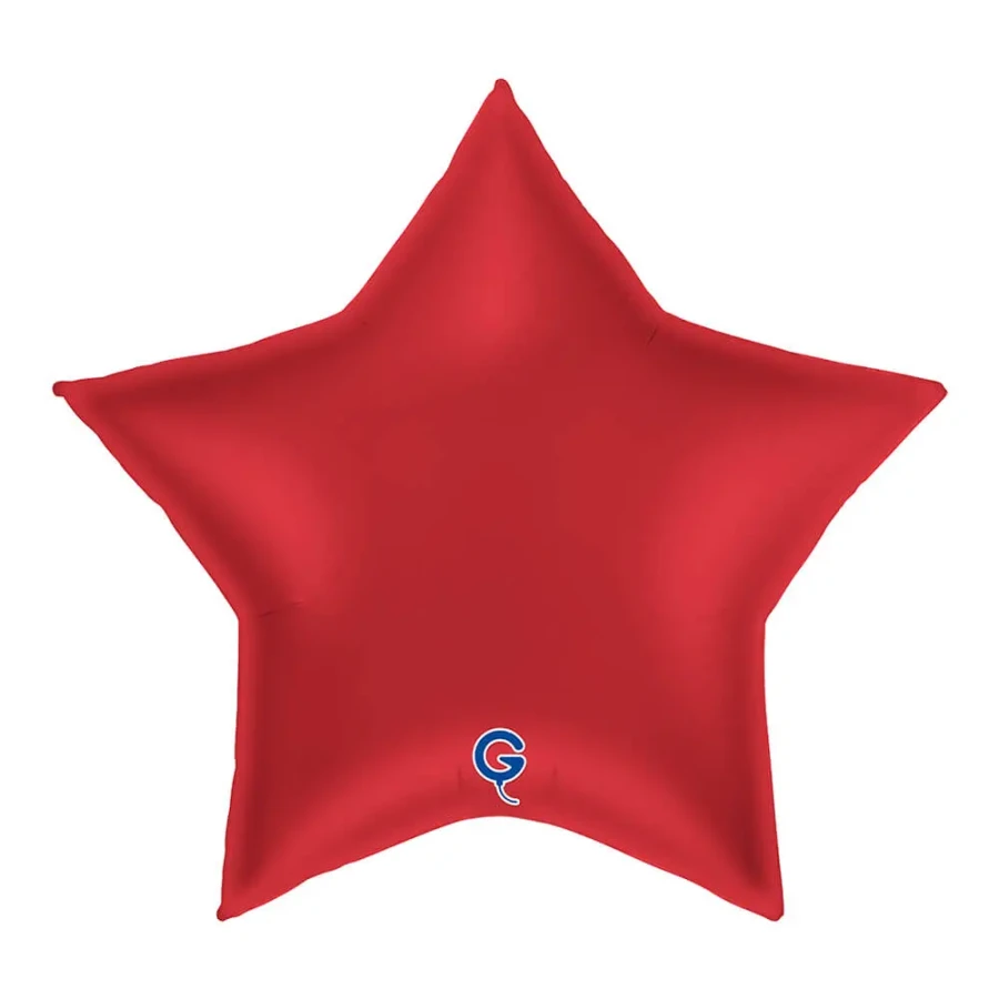 Balon foliowy Gwiazdka 18" (45 cm) Czerwony Rubin, satynowy