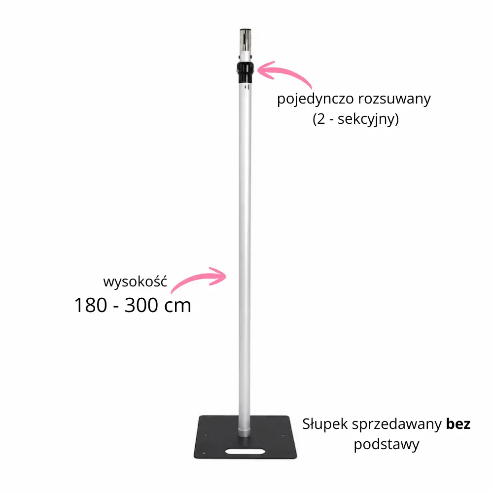 Słupek boczny regulowany 2 sekcyjny