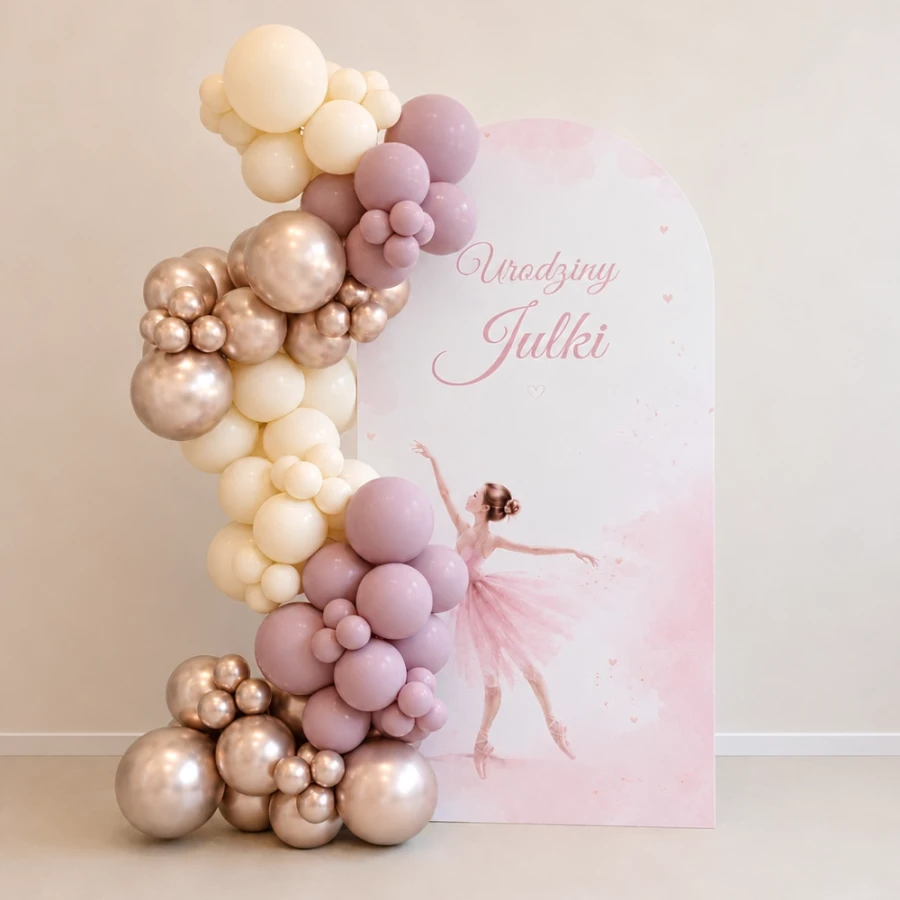 Girlanda balonowa zestaw DIY, złoto - różowa