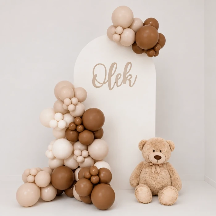Girlanda balonowa zestaw DIY, brązowo - kremowa