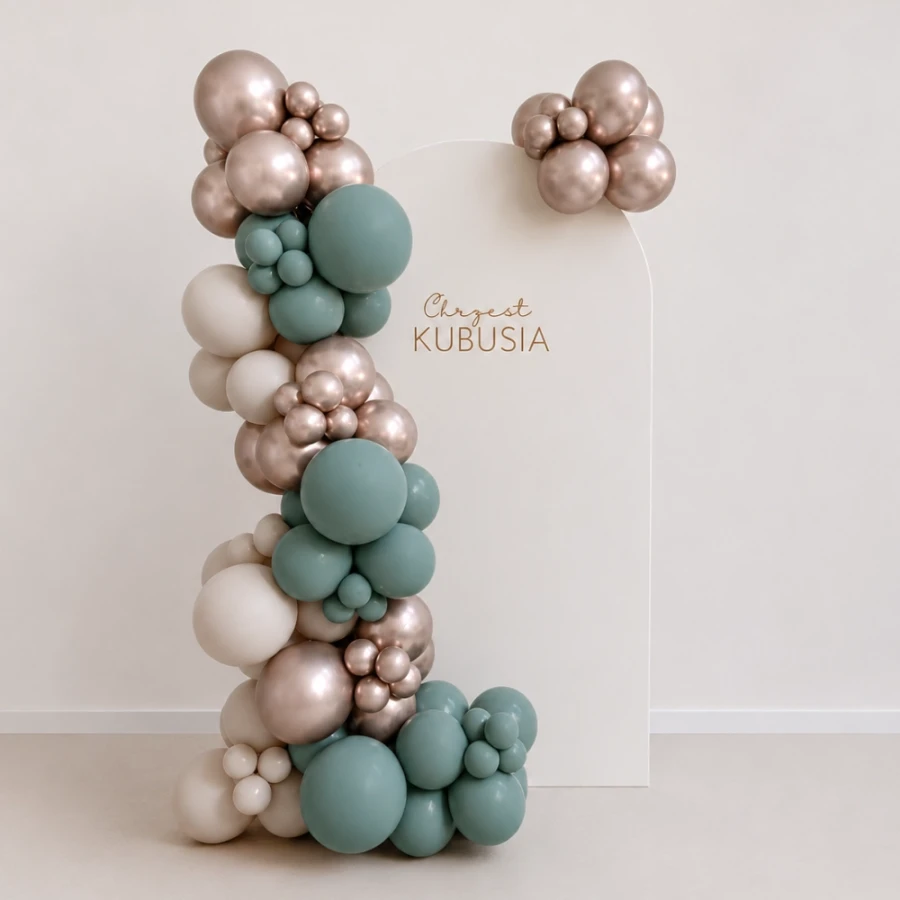 Girlanda balonowa zestaw DIY, szałwiowo - złota