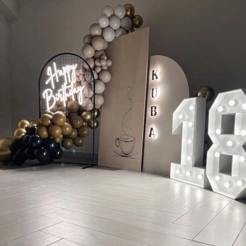 Napis led - Happy Birthday, neon urodziny