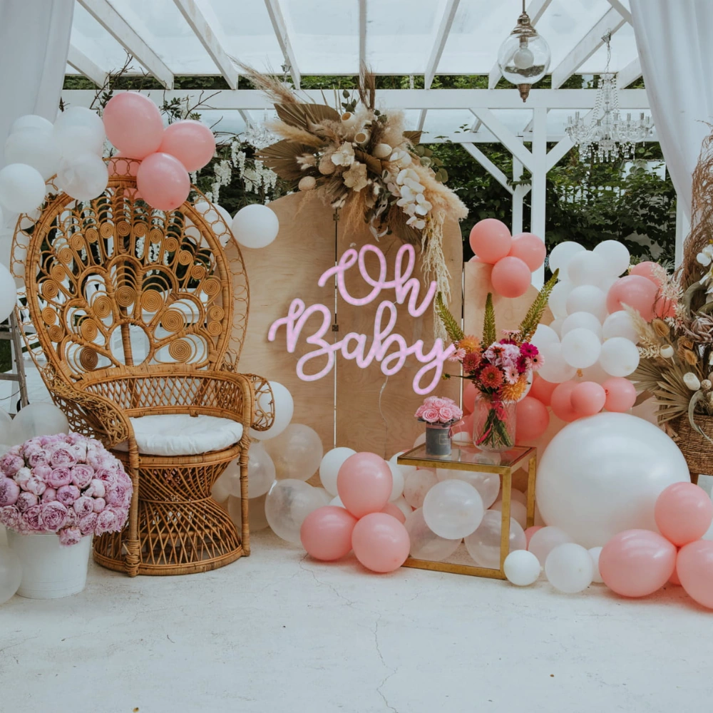 Napis led - Oh baby , dekoracja