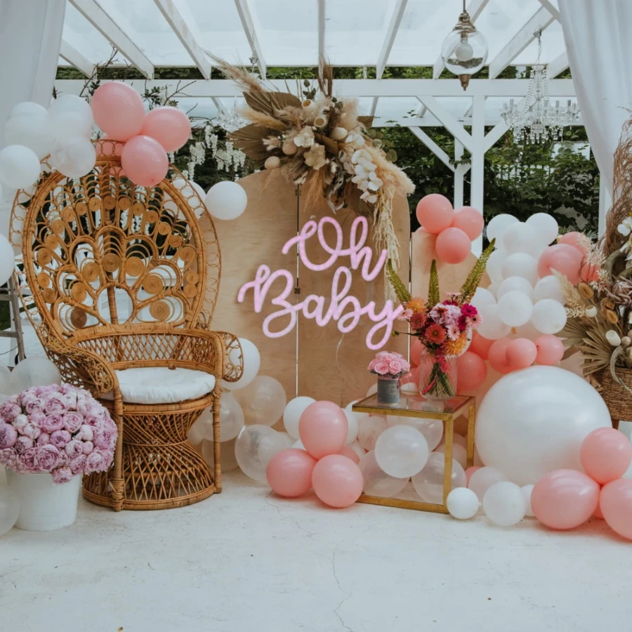 Napis led - Oh baby , dekoracja