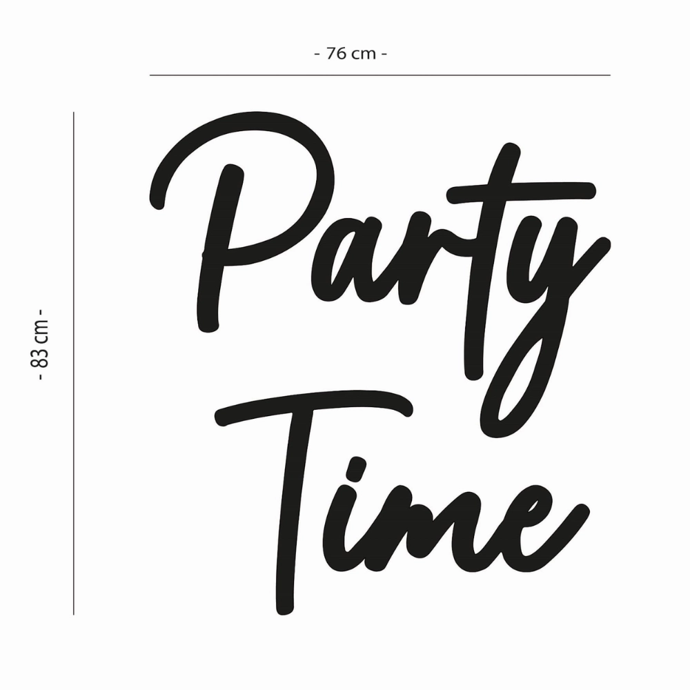 napis led - Party time, wymiary, neon