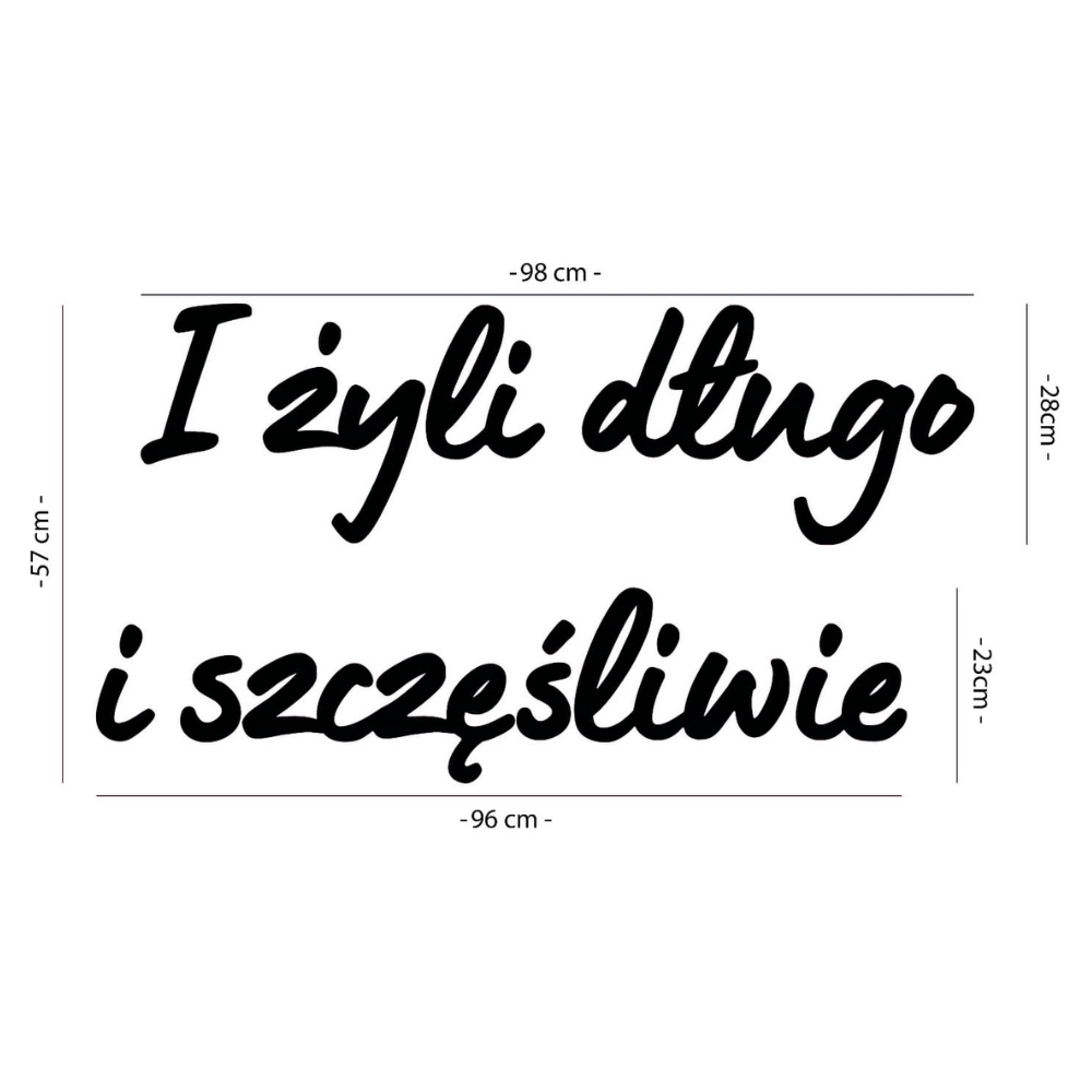 Napis led- I żyli długo i szczęśliwie