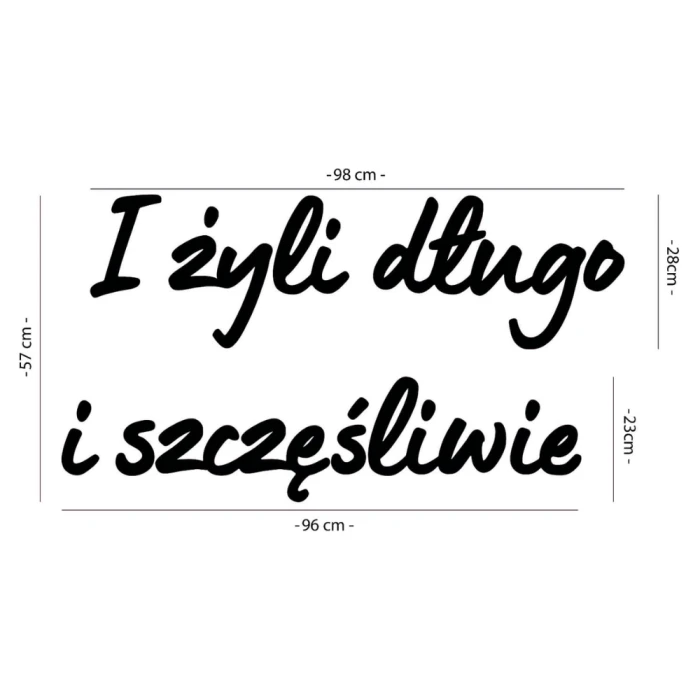 Napis led- I żyli długo i szczęśliwie