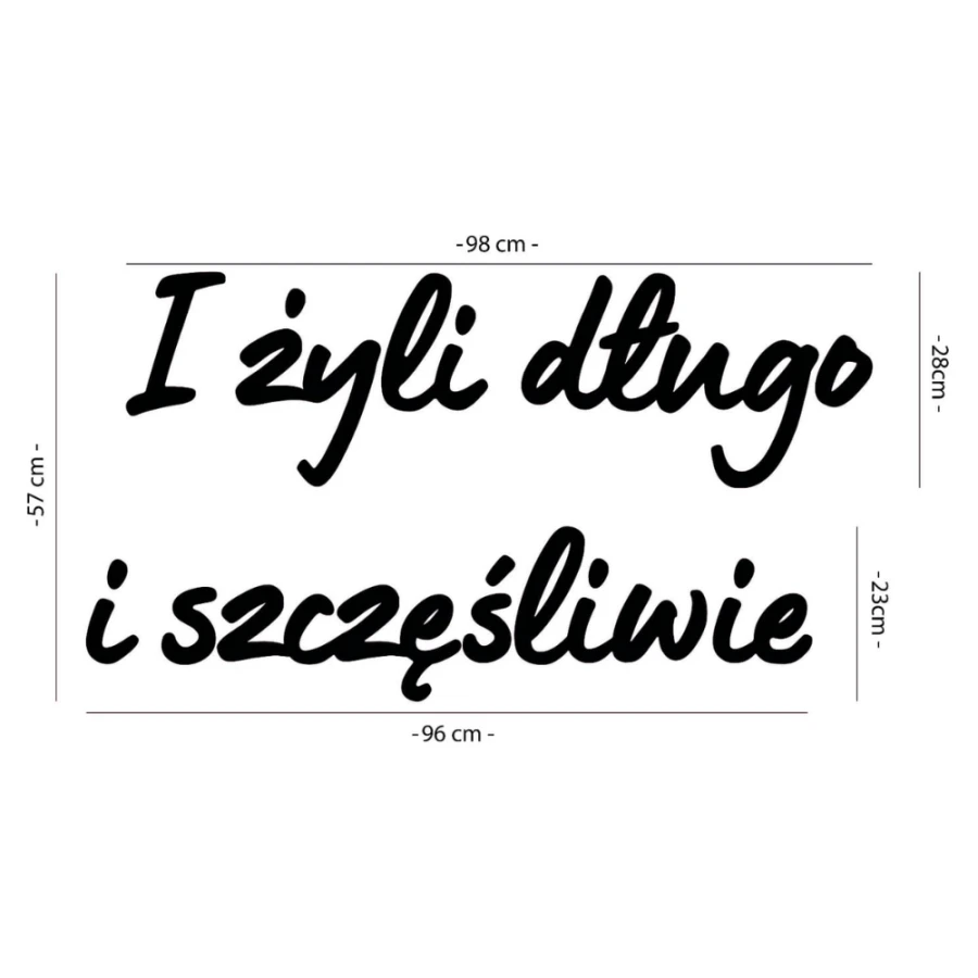 Napis led- I żyli długo i szczęśliwie