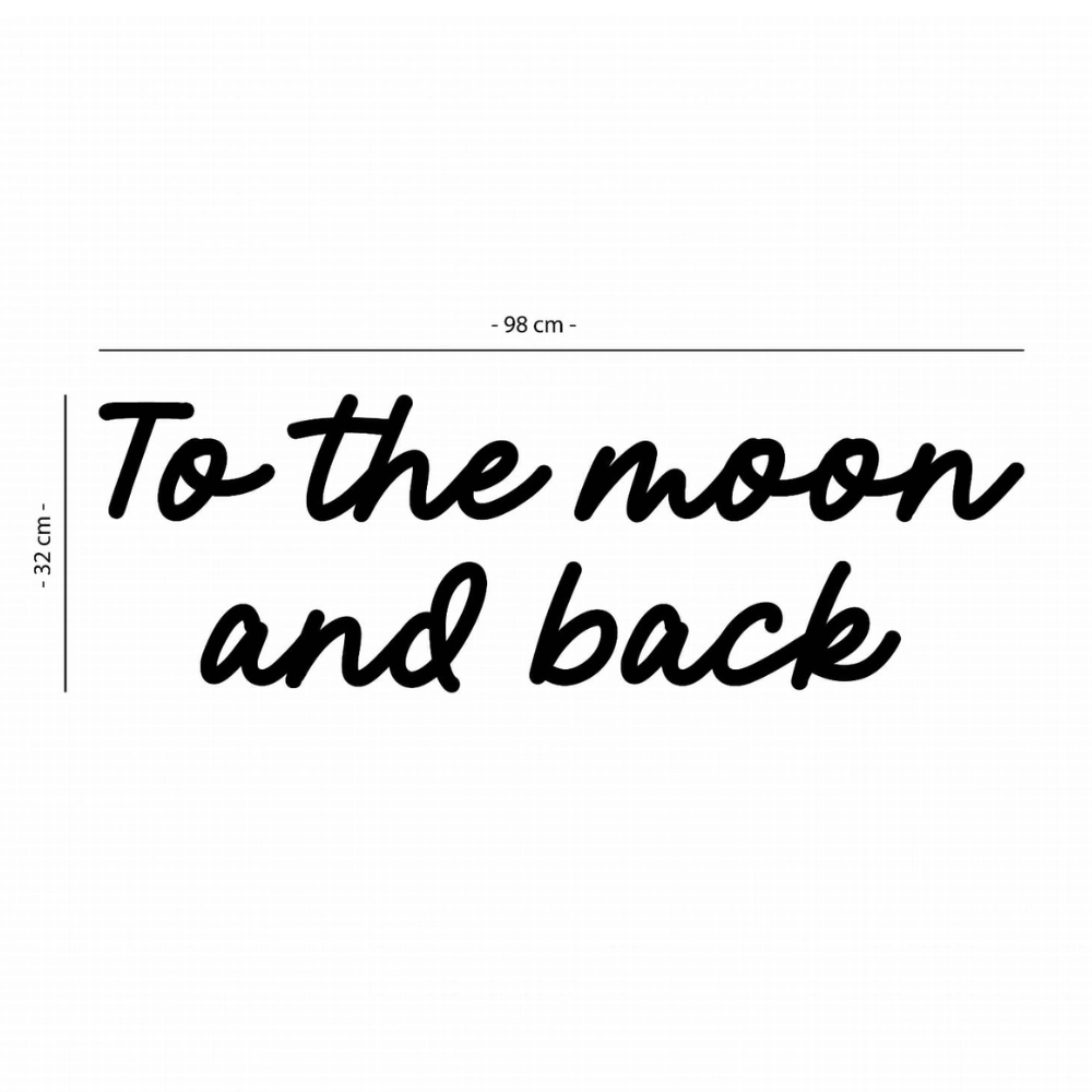 Napis led- To the moon and back - wersja 1