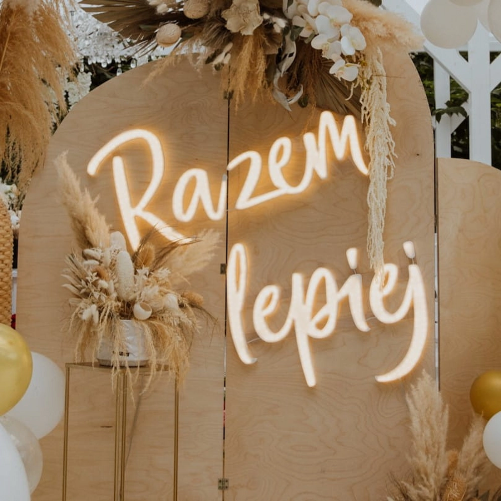 Napis led- Razem lepiej- wersja 1, neon ślub