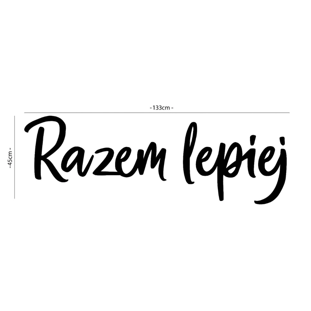 Napis led- Razem lepiej- wersja 1 , wymiary
