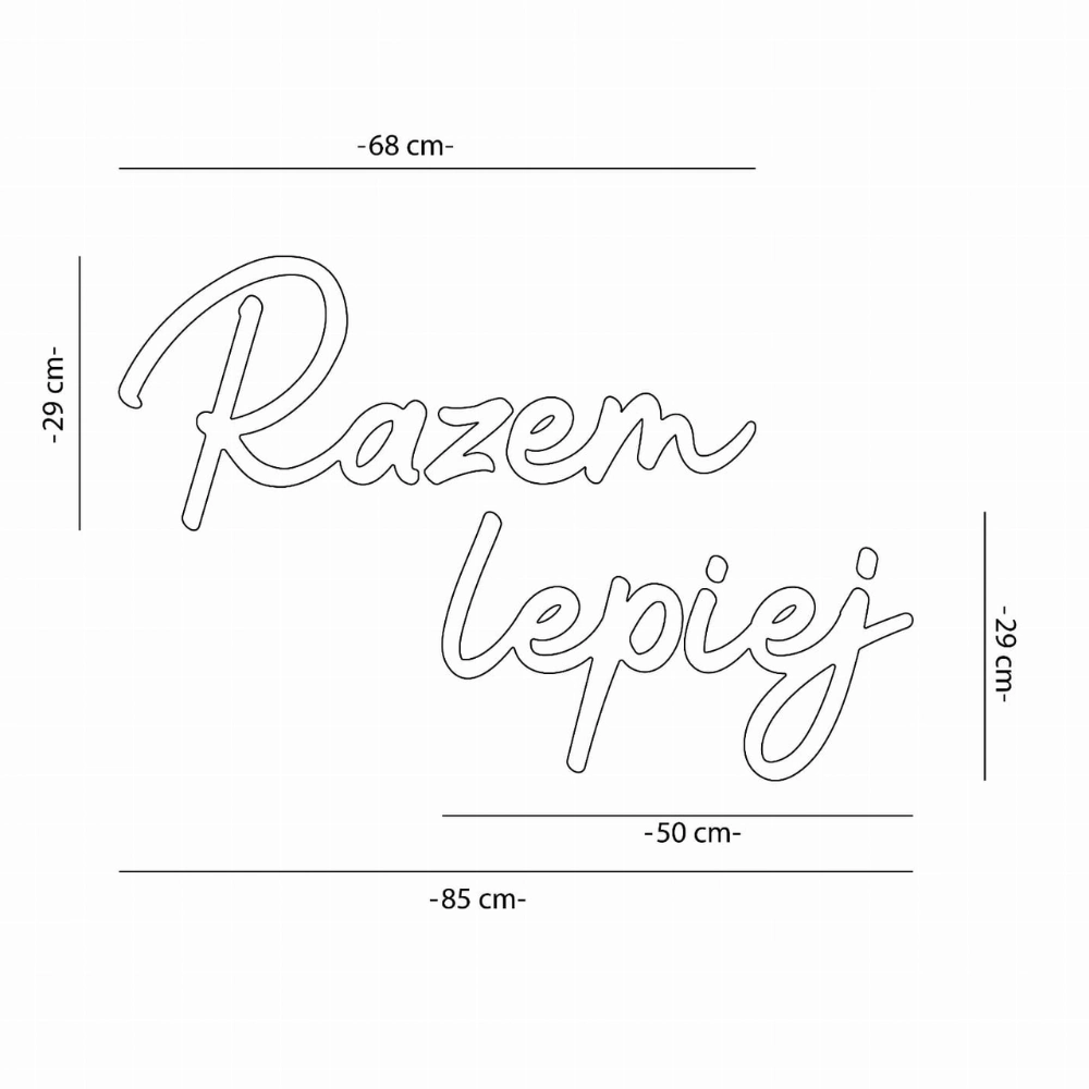 Napis led- Razem lepiej- wersja 2