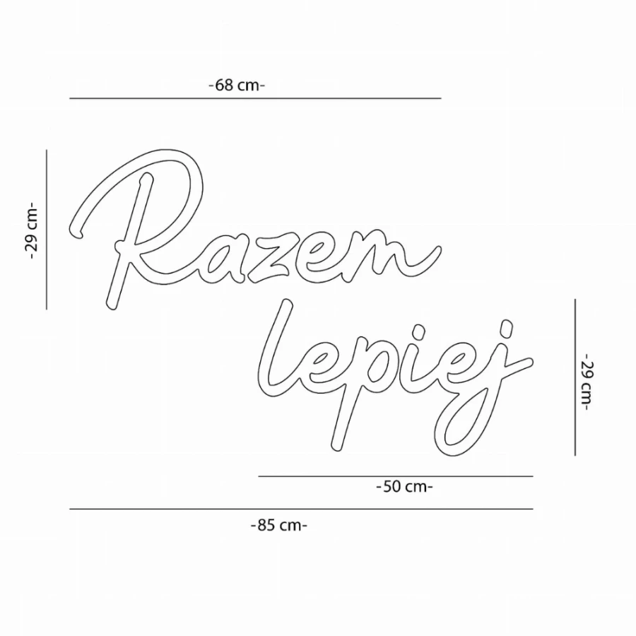 Napis led- Razem lepiej- wersja 2