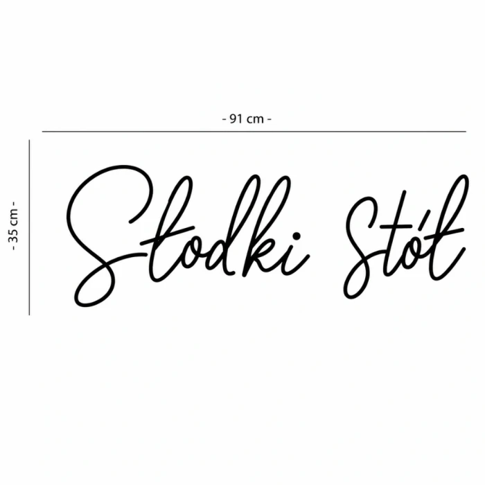 Napis led - Słodki stół, wymiary