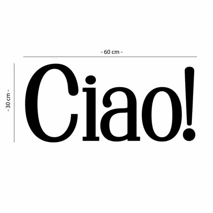 Napis led - Ciao! wymiary