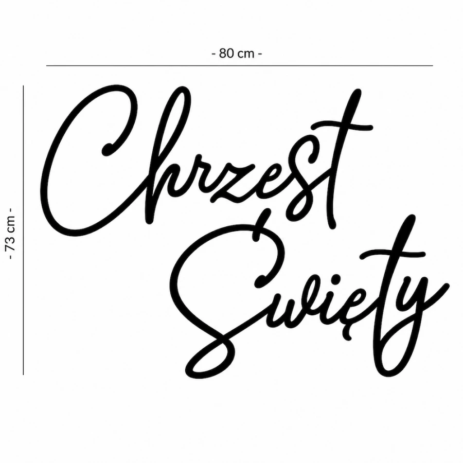 Napis led - Chrzest Święty - wariant 3, wymiary