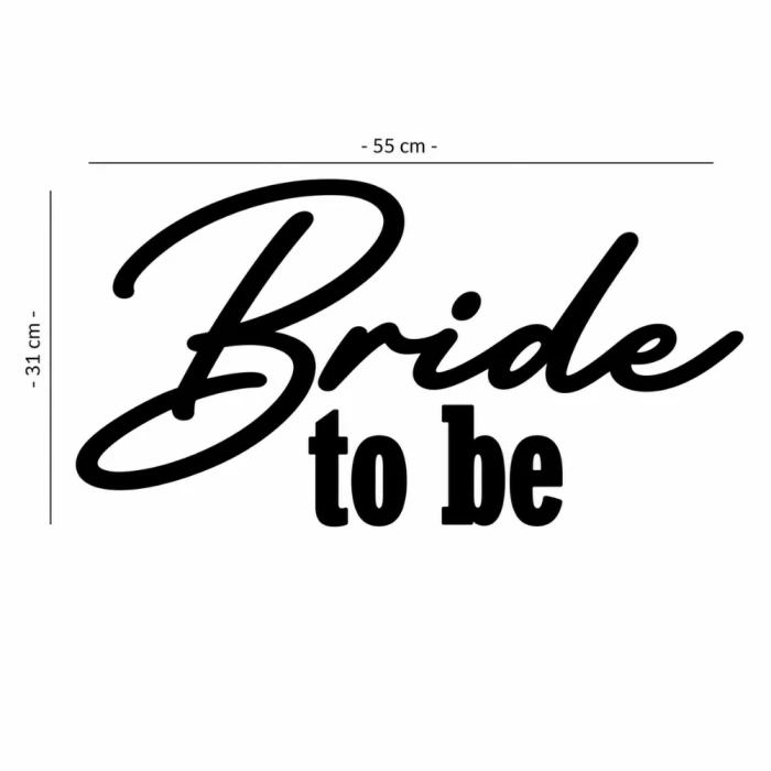 Napis led - Bride to be, wymiary
