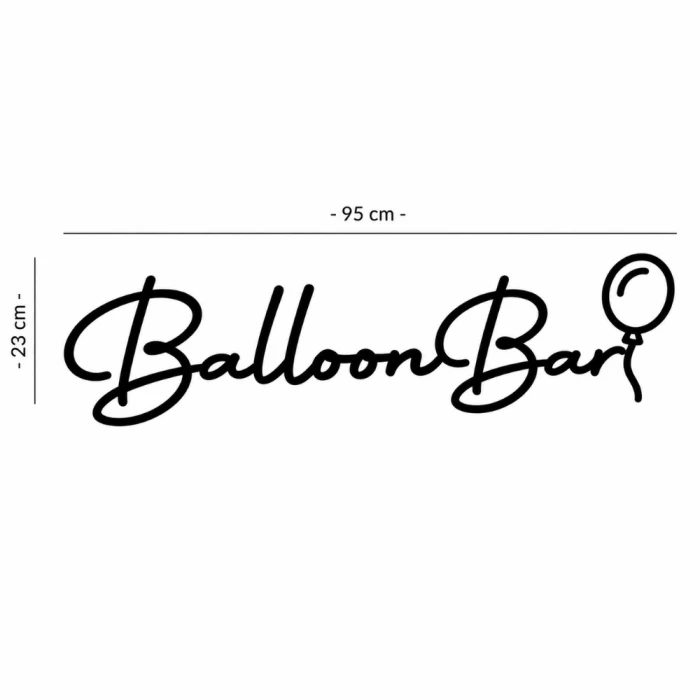 Napis led - Balloon Bar, wymiary