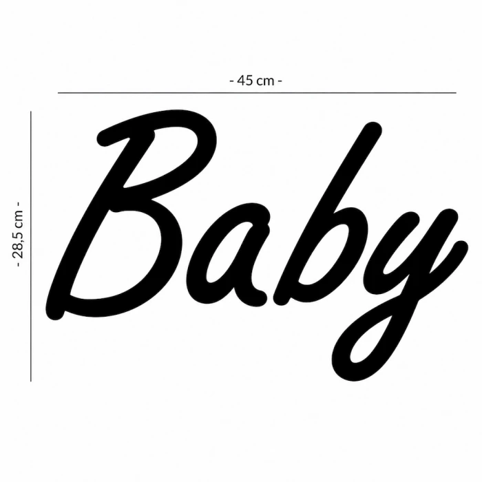 Napis led - Baby, wymiary