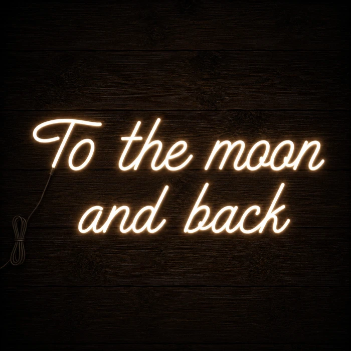 Napis led- To the moon and back - wersja 2
