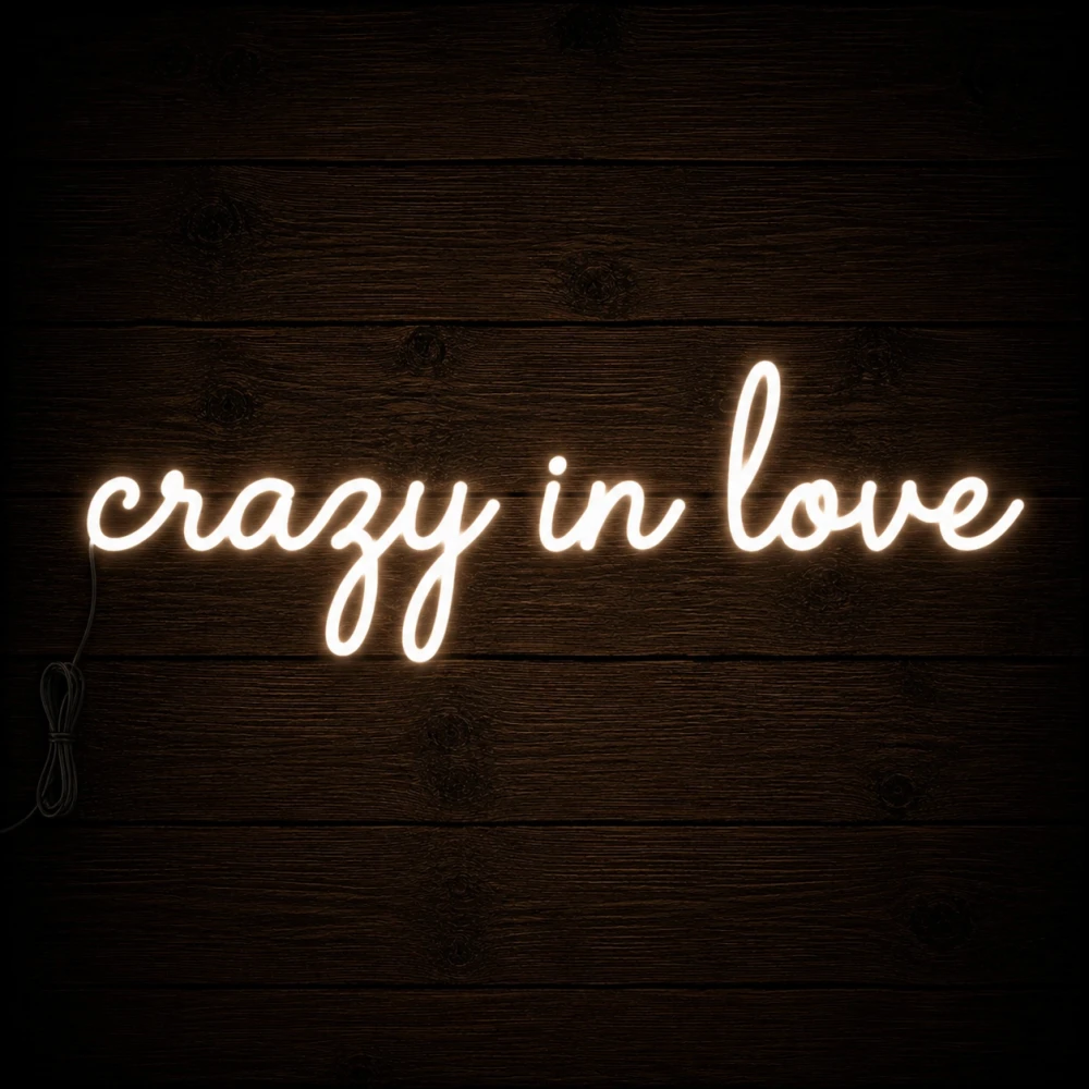 Napis led- Crazy in love - wersja 1