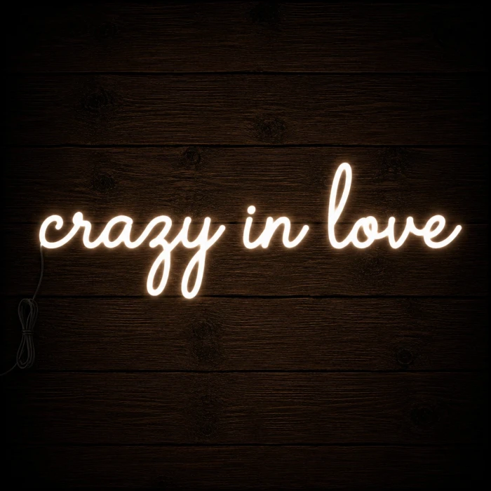 Napis led- Crazy in love - wersja 1