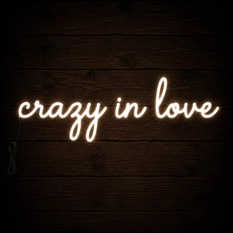 Napis led- Crazy in love - wersja 1