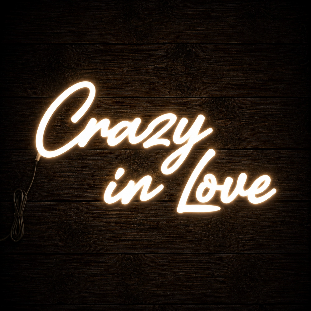 Napis led- Crazy in love - wersja 2